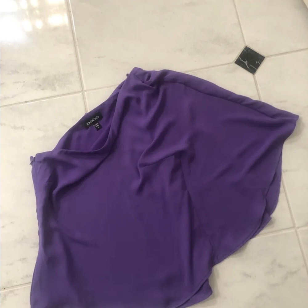 Bebe purple one shoulder off women top size Small